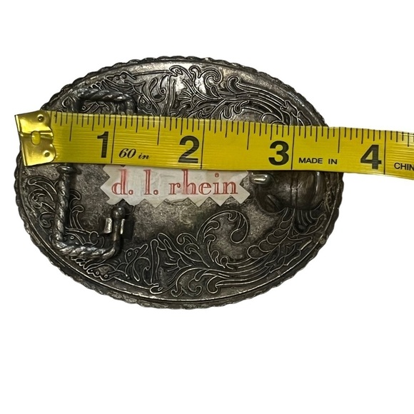 d.l. rhein Los Angeles Handmade Floral Belt Buckle southwestern rodeo stagecoach - Picture 6 of 10